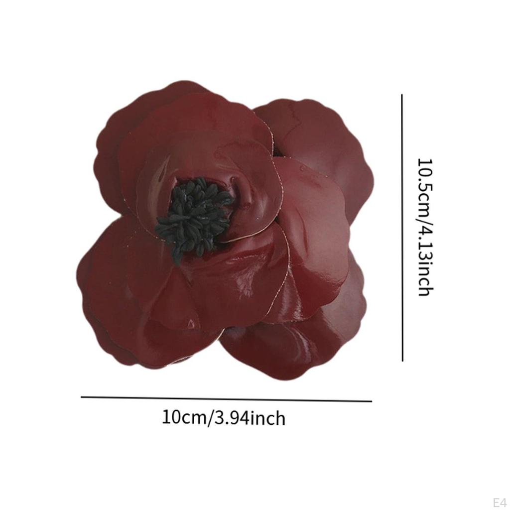 10cm Floral Brooch Pin Hair Clip Lightweight Vintage Style Handmade Lapel Hairpin for Party Lady