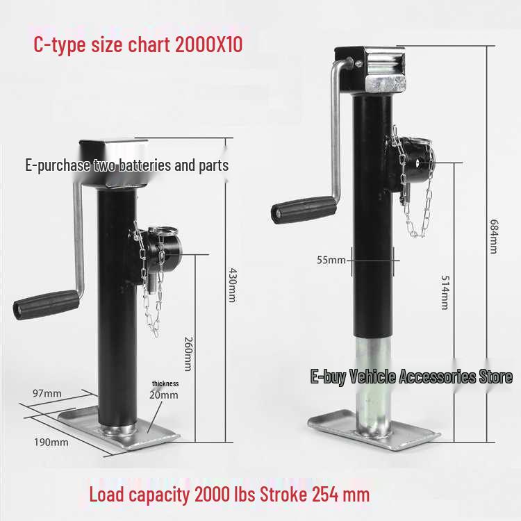 RV Trailer Jack Stabilizer Leg – 2000/5000 lbs Weldable Balance Stand