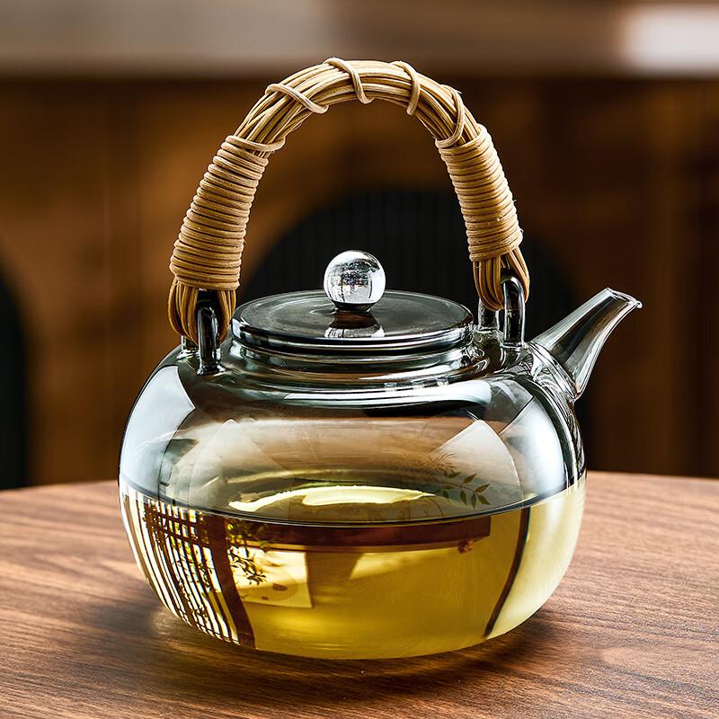 Yaji Handmade Heat-Resistant Glass Teapot with Overhead Handle