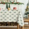 Merry Christmas Tree Print Tablecloth For Table Decor Washable Winter Holiday Kitchen Dining Table Cloth Christmas Decorations