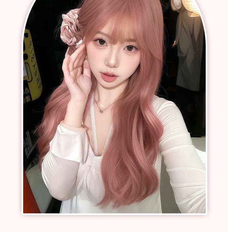 Cherry Blossom Pink Straight Wig - Fluffy Natural Look for Goddess Vibe Cosplay