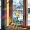 Cartoon Little Bee Daisy Balcony Home Decoration Glass Doors and Windows Static Window Stickers