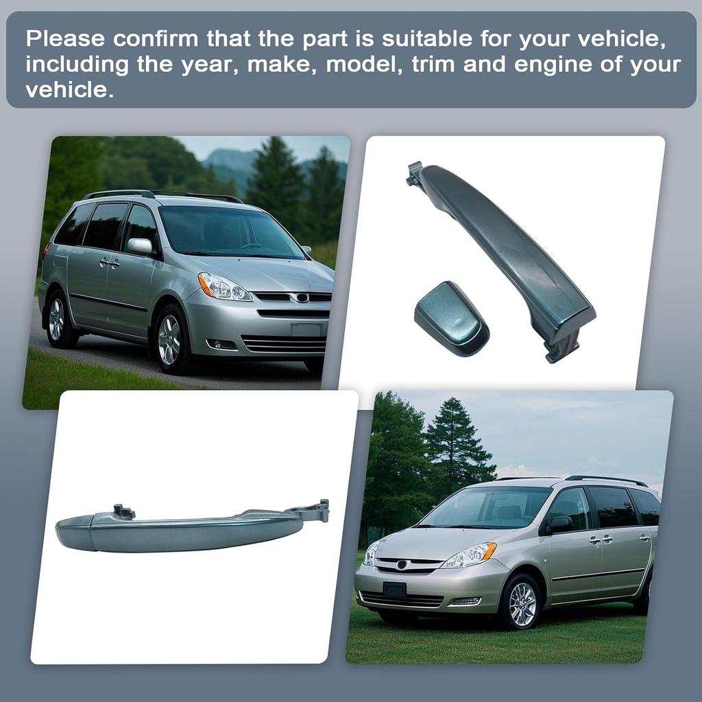 Outside Exterior Sliding Door Handle Left or Right Rear 6921308020 Compatible with Toyota Sienna 2004 2005 2006 2007 2008 2009 2010