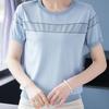 Elegant Fashion Loose Pullovers Casual Round Neck Simplicity Short Sleeve Solid T-Shirts Patchwork Thin Spring Women's Clothing