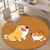 1pc Puppy Friends Office Round Area Rug, Under Office Chairs Bedroom Living Room Home Decor, Room Deco