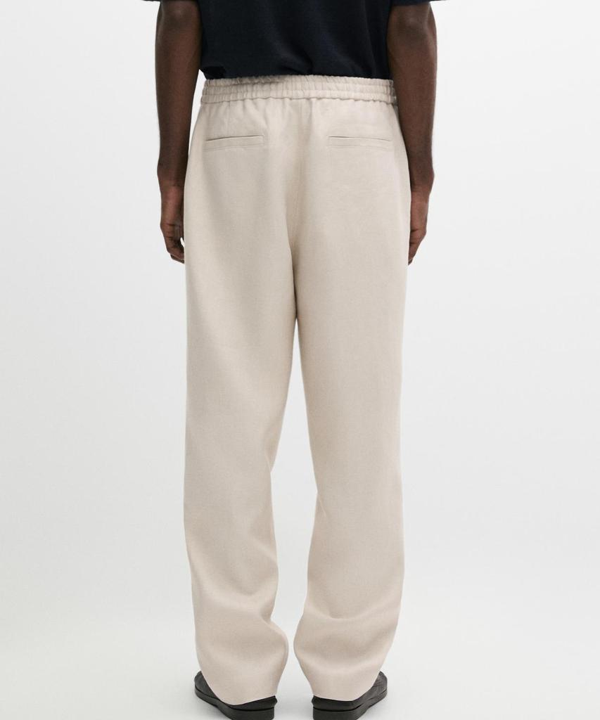 Masimodutti Total Look Waist Detail Linen Pants
