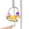 Wooden Parrot Bird Hanging Ladder Swing Bridge Climb Pet Chewing Toy Bells for Small Parrots Parakeets Cockatiels
