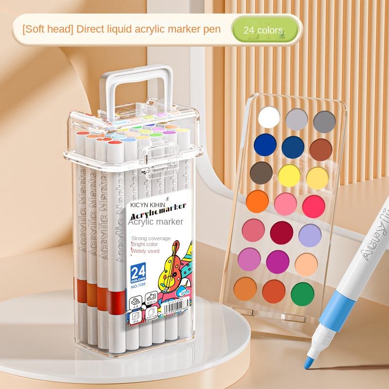 

24/48/80 Colors Double Nib Acrylic Markers,Paint Pens,Dual Color Art Markers Brush Pen for DIY Crafts, Graffiti, Cloth