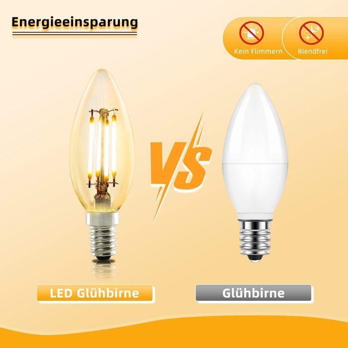 Pack of 10 E14 LED Bulbs - NETTLIFE - C35 Edison - 4W - 2700K Warm White - Non-dimmable