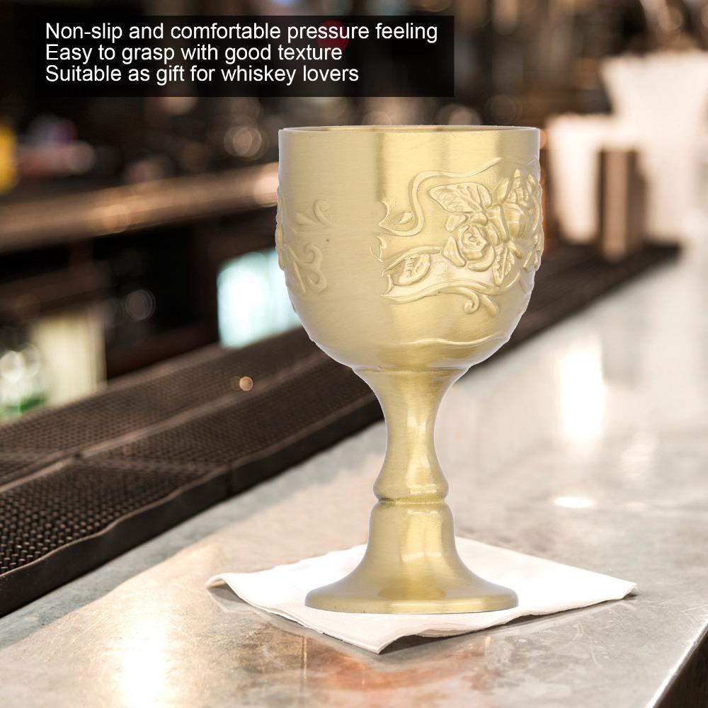 Engraved Flower Vintage Chalice Embossed Rose Wine Goblet Brass Goblet Wedding Reception S