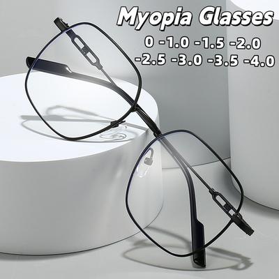 New Retro Gold-Rimmed Myopic Glasses Versatile Anti-Blue Light Lenses Unisex Fashionable Square-Framed Myopic Glasses