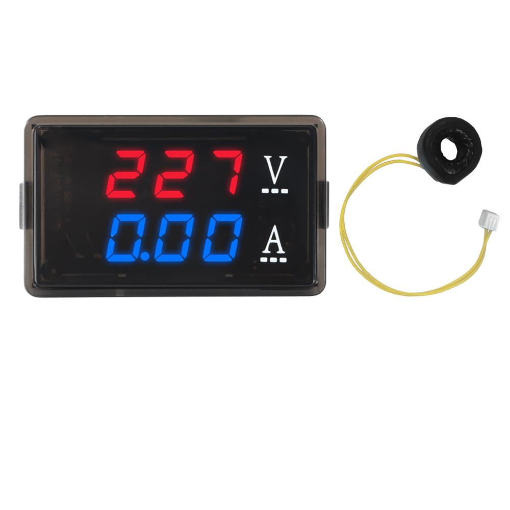 AC70-480V/10A 0.56-inch LED Screen AC Dual Digital Display Voltmeter And Ammeter Volt Meter Gauge Blue+Red