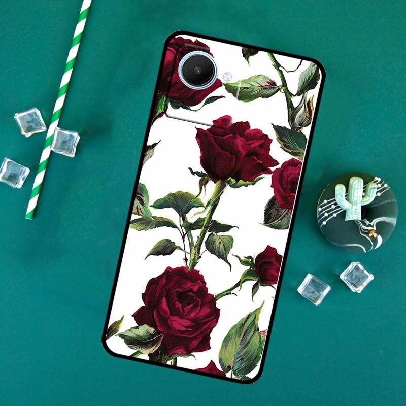 Red Roses Floral For Realme 15 Pro 10 11 12 13 14 Pro Plus GT6 GT7 C61 C67 C63 C71 C55 C51 C65 C53 C75 Case
