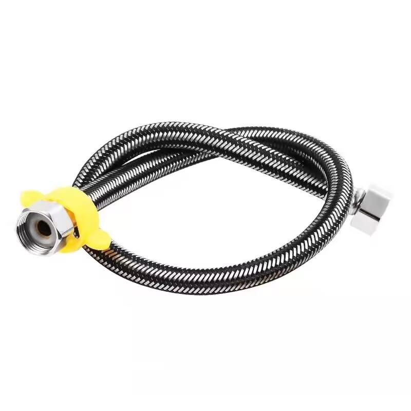 

New G1/2 Black Nylon Water Inlet Hose Faucet Hose Water Heater Pipe Toilet Connection Kitchen Bathroom Hose All Black Tube 30cm