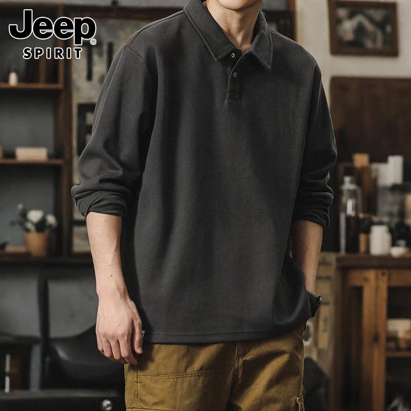 JEEP SPIRIT Men's Long Sleeve Polo Shirt