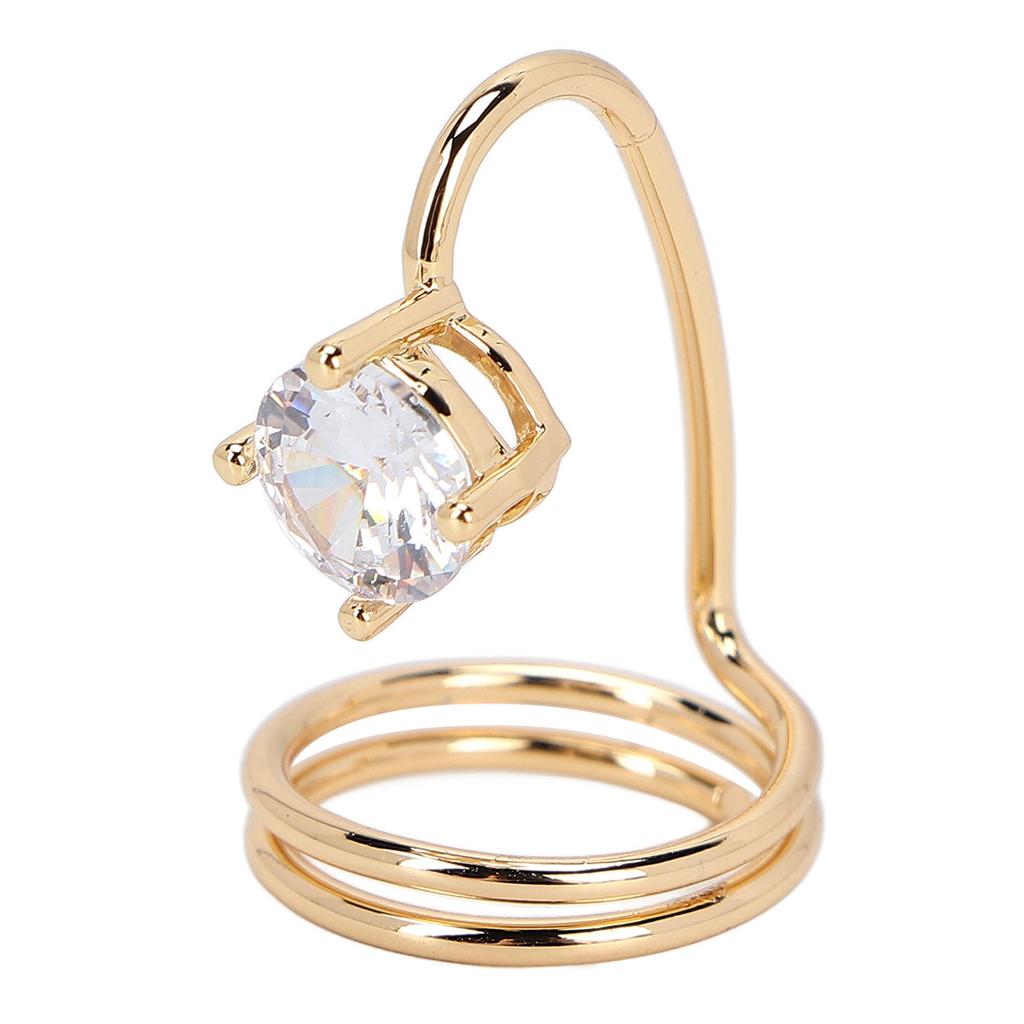 Women Finger Nail Ring Rhinestone Fingernail Ring Decoration for Women Lady Girls3059 Gold