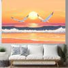 2D plane 1 piece sunset scene seagulls soaring in the sky background fabric indoor and outdoor celebration activities