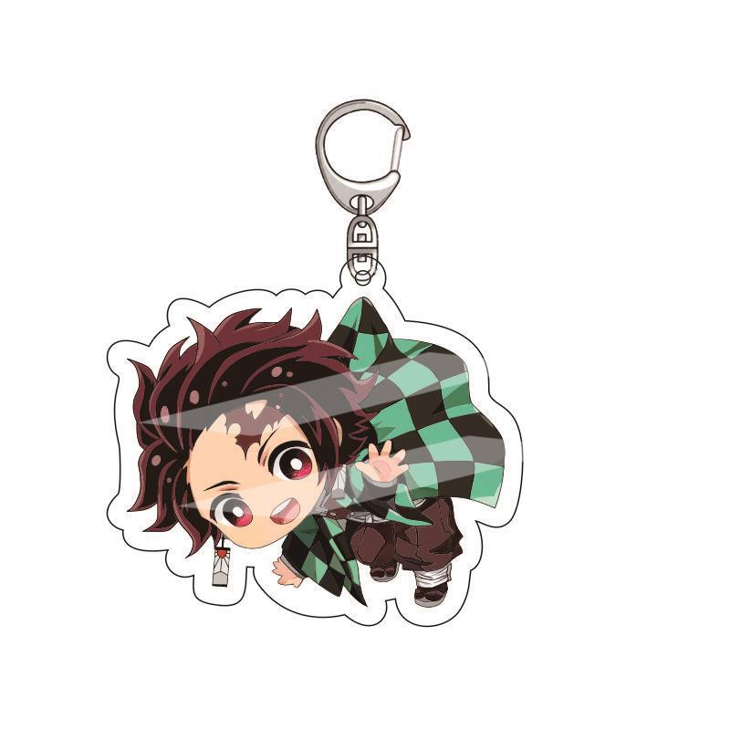 Anime Acrylic Keychain Pendant Demon Slayer Kimetsu No Yaiba Accessories Creative Ornament Hanging Charm Gift For Fans Cosplay Carry Mini Lightweight
