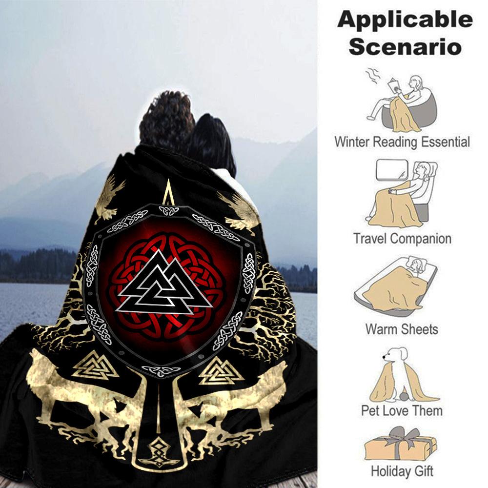 1pc Celtic Shield Throw Blanket Soft Flannel, Cozy All Season Polyester Perfect for Home, Office