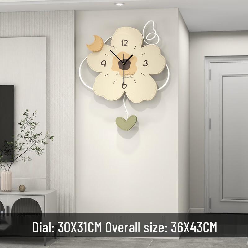 Jiu Jiuda Cream Style Floral Wall Clock