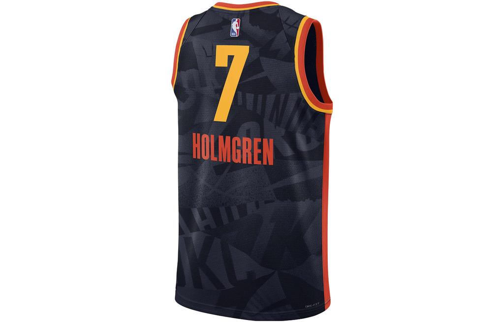 Nike Dri Fit Basketball Jersey SW Fan Edition 2023/24 Season, Oklahoma City Thunder, Chet Holmgren Size 7 Men's Black DX8513-419