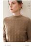 Women's 100% Pure Cashmere Half-High Neck Sweater - Long Sleeve, Autumn/Winter Style