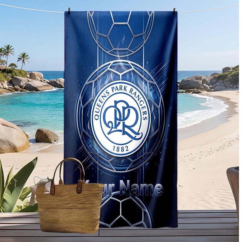 Queens Park Rangers FC Asciugamano da Spiaggia Stampato Personalizzato Logo Calcio Supporto Nome Testo Personalizzato Asciugamano Assorbente Per Sport Viaggio Regalo Speciale