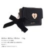 Coboca+ WC25147 Amelis Women's Wallet, Black Leather, with Heart-Shaped Lock, Ribbon Detail, Six Card Slots, and Coin Purse, 9 x 10 x 3 cm (Black)