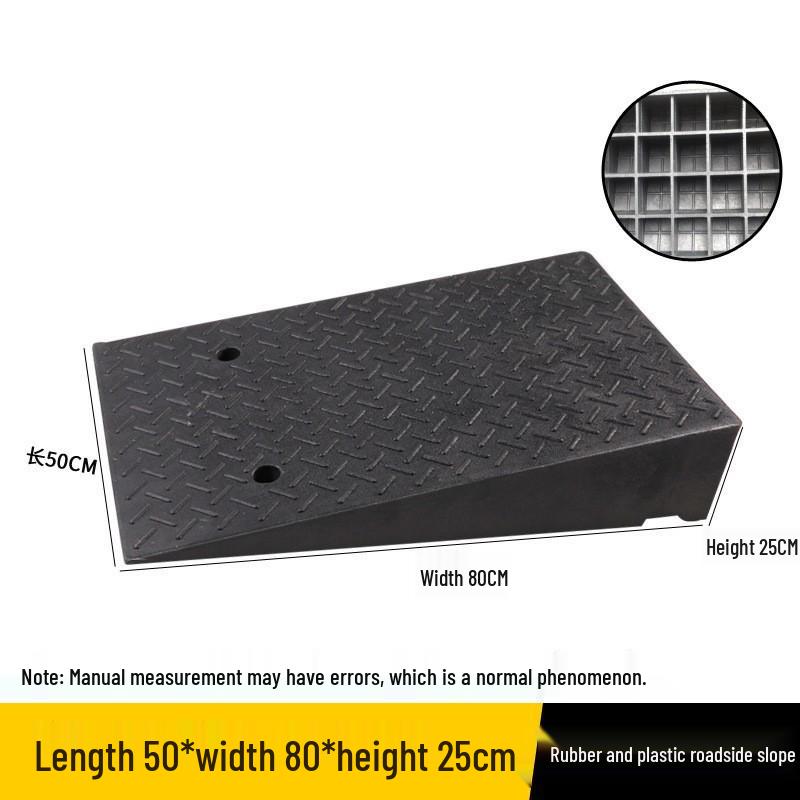 Curb and Threshold Ramp Mat - Rubber Slope for Home or Car Use