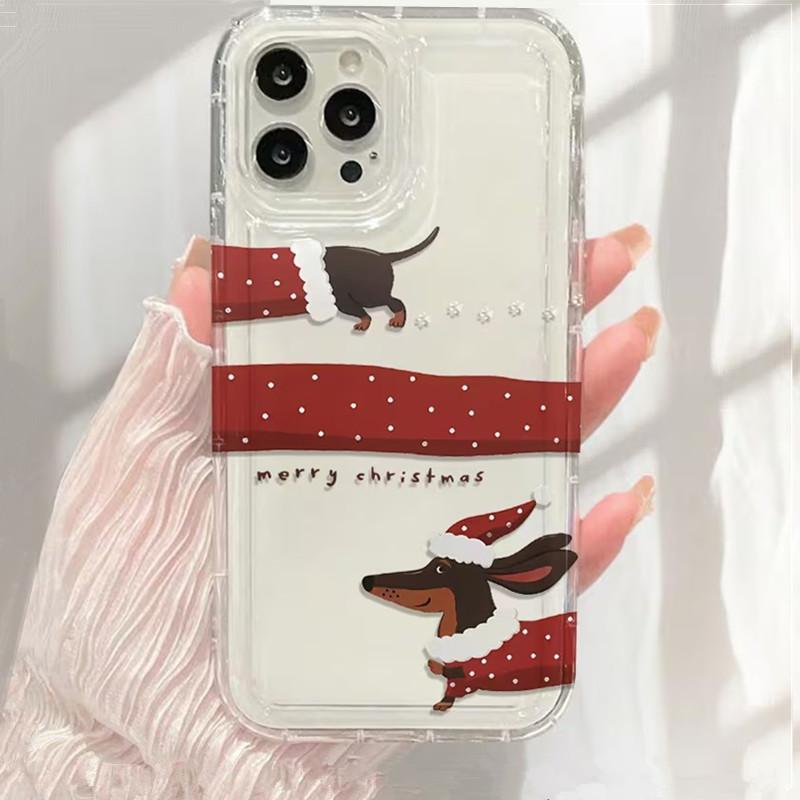 Air Cushion Transparent Cute Dachshund Pattern TPU Case for Xiaomi 13T 12T 14 13 POCO X6 X3 F5 Pro MI 11 Lite 5G NE Couqe Cover