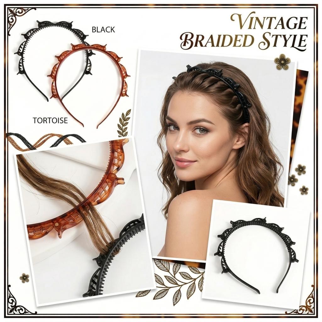 Vintage Style Braided Headband Multi Layer Hollow Weave Design Lightweight Durable Hair Accessory for Everyday Use and Special Occasions