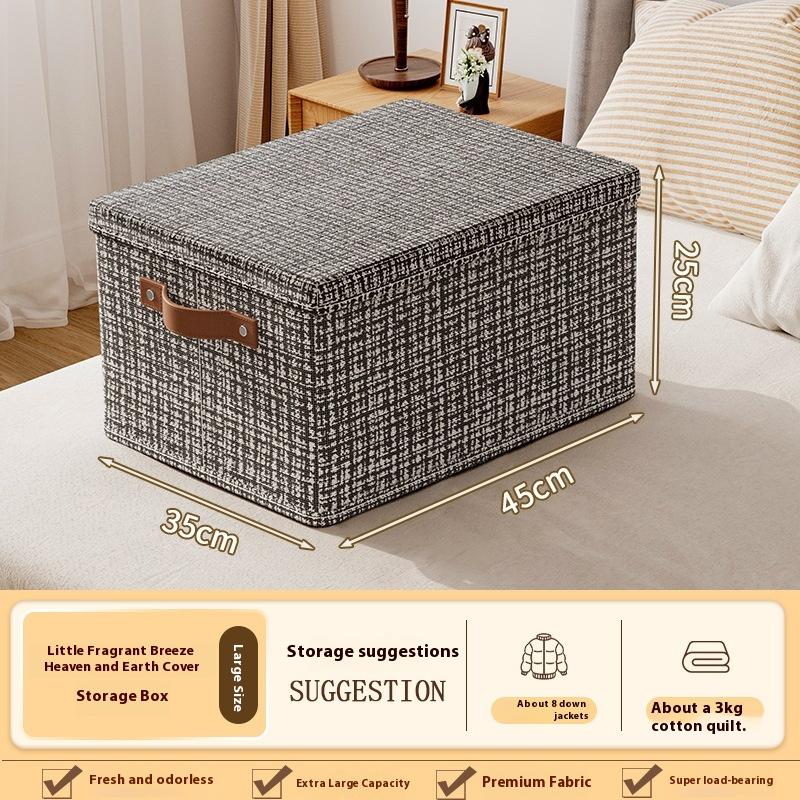 Clothing Storage Bins with Lids - Foldable Organizer Boxes for Closet, Shelf, Under Bed - Large Capacity Breathable Hamper