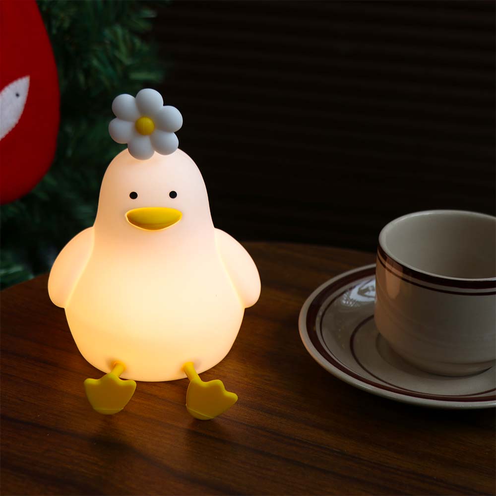 Cartoon Duck Night Light Dimmable LED Night Light Funny Silicone Night Light  Desktop Light