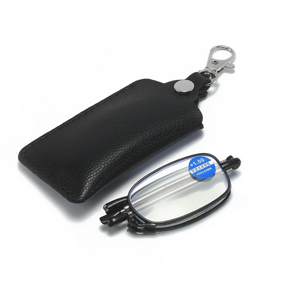 Eyewear Accessories Folding Glasses Bag PU Leather Myopia Frame Protector  Women