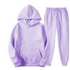 2026 Men's Solid Color Hooded Sweatshirt Sports Two-Piece Set - Spring and Autumn Style