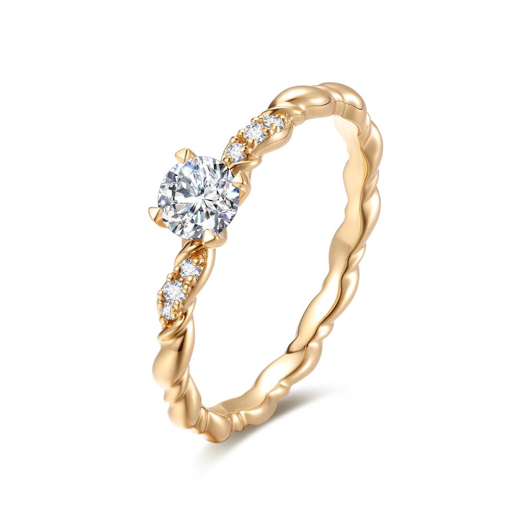 FANCIME Diamond Ring for featuring a single diamond size Perfect for and Gift wrapping Women, "Sun Dew," 0.3ct 4.4mm lab-grown (DEF/VS), 12.
