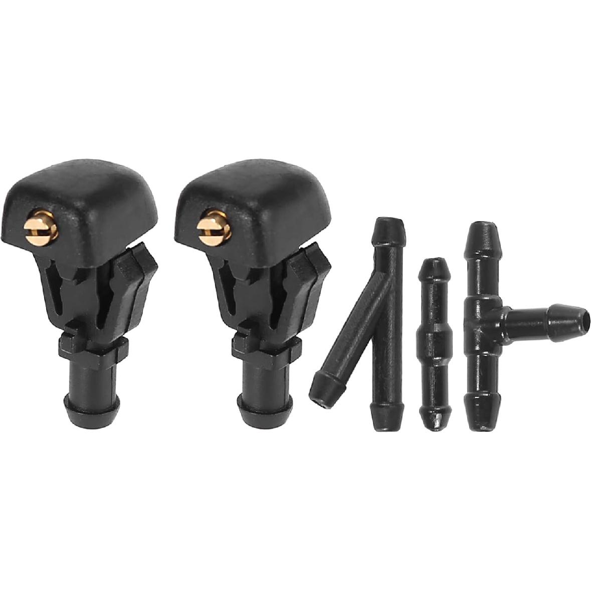 ACROPIX Front Windshield Washer Nozzles Fit for Ford F150 with Hose Connector - Pack of 5 Black