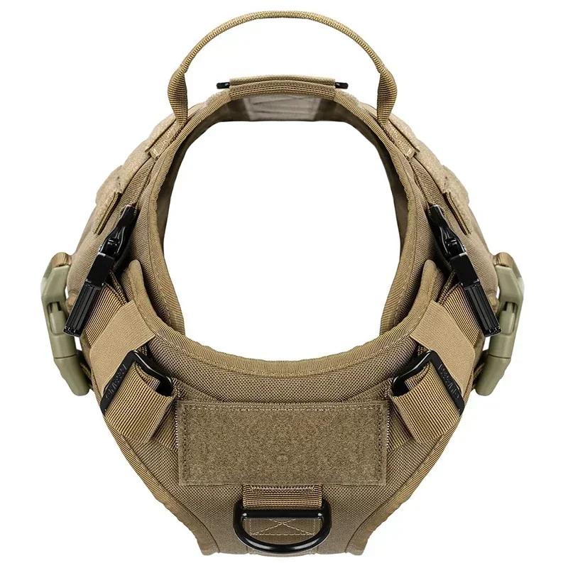Tactical Dog Harness Leash Collar for Medium Large Dogs Military Pet Vest Adjustable Service Dog Harnesses For Training Walking