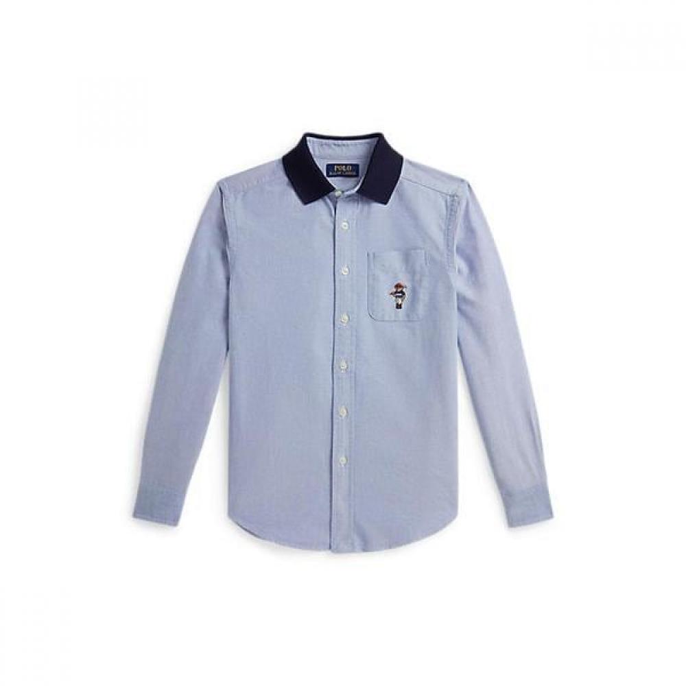 Polo Ralph Lauren Boys Polo Bear Oxford Knit Collar Shirt 8 18 Years XL