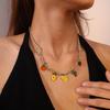 Dopamine Feng Shui Fruit Lemon Slices Oil Drip Necklace Bracelet Accessories Fresh Wind Pendant