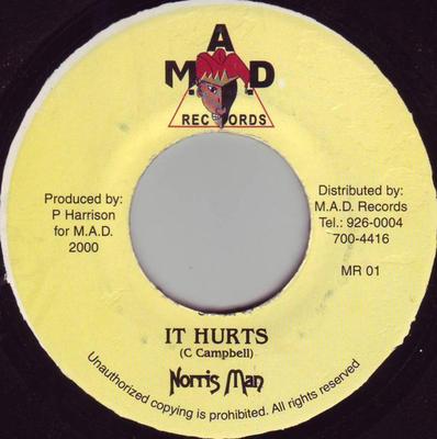 7inch Record NORRISMAN / ELIJAH PROPHET - It Hurts / Staying Focus MR1 M.A.D. Records 2000 Jamaica Reggae, Ska & Dub Used