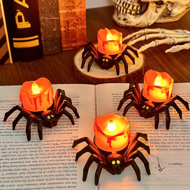 Halloween Spider Candle Light LED Electronic Light Nightlight Party Atmosphere Decoration Decoration Ornament Photogr