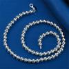 925 Sterling Silver Simple 6mm 16-30 Inch Exquisite Ball Bead Necklace Men Women Fashion Party Favor Jewelry