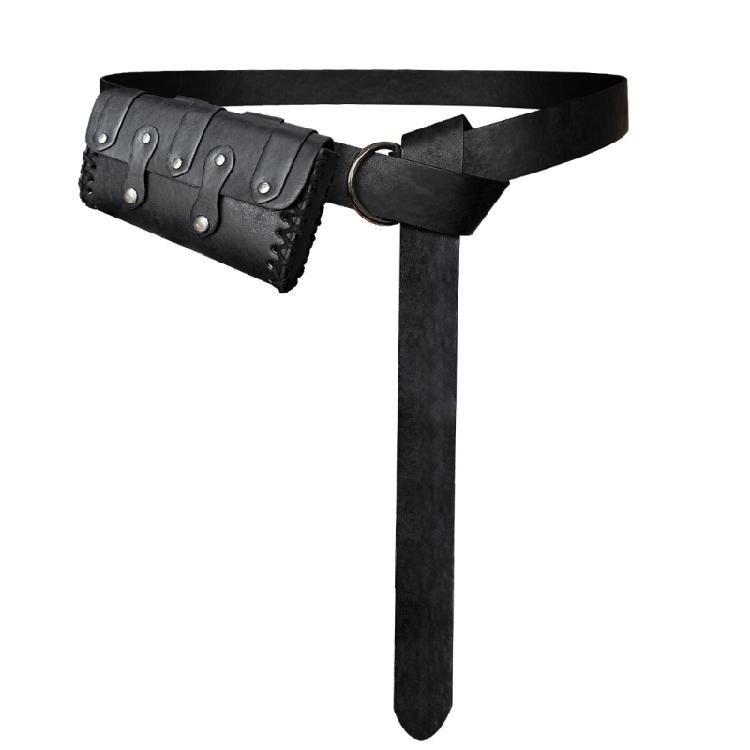 2Pcs/set Adjustable PU Leather Waist Belt Decorative Sash Girdle and Matching Waist Bag for Event