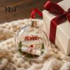 DIY Craft Ornaments for Holidays 3D Clear Ball Christmas Ornament, Holiday Message Keepsake, Acrylic Decorative Hanging Festivals Tree Decoration