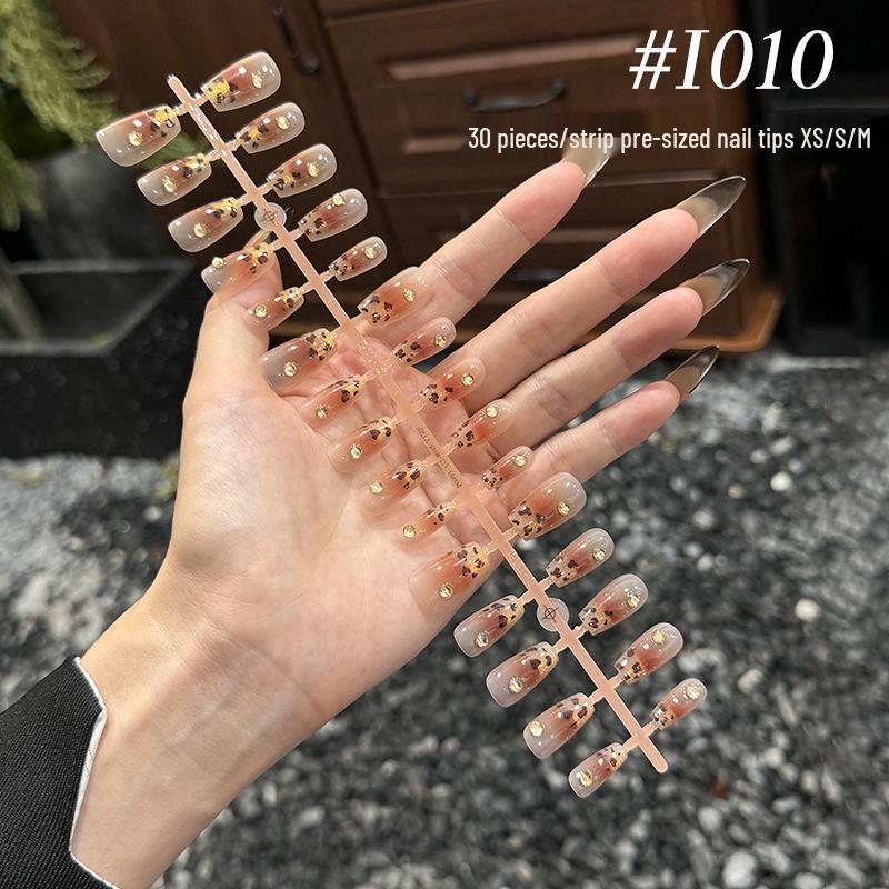 Rhinestone Gradient Blush Mermaid Cat-Eye Camellia Lily Nail Stickers - Set of 30 Pieces