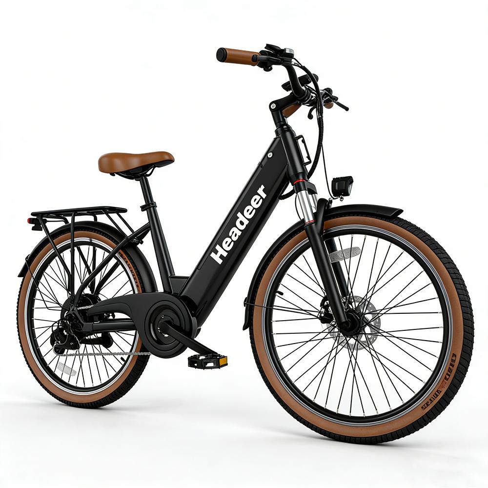 HEADEER BD26195 Bicicletta Elettrica Fuoristrada Batteria 48V11.5Ah E-Bike Pneumatici da Montagna da 26 Pollici Motore 350W Bicicletta Elettrica da Città per Adulti Con Sedile per Traino