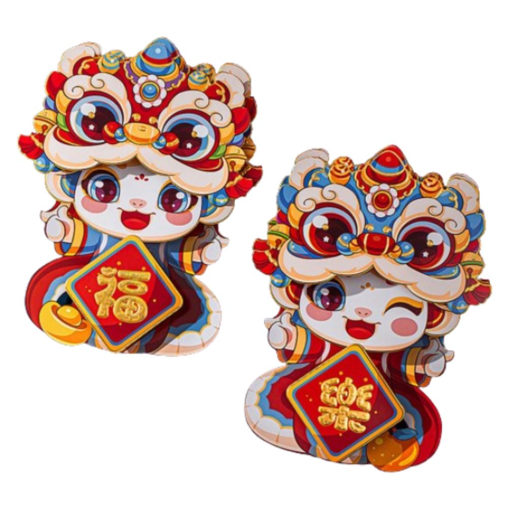 1 Pair 3D Fu Character Door Pendant Traditional 2025 New Year Sticker Home Living Room Decor