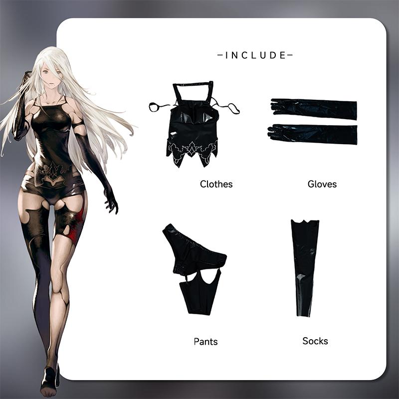 Spiel Nier A2 Cosplay Kostüm Nier Reincarnation Yorha Cosplay Schwarze Uniform Halloween Frauen Sexy Outfits