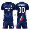 Mbappé French NO.10 Children's And Men's Sports Sets Soccer Outdoor Football Tranning Tracksuits Short Sleeve T-shirts Shorts